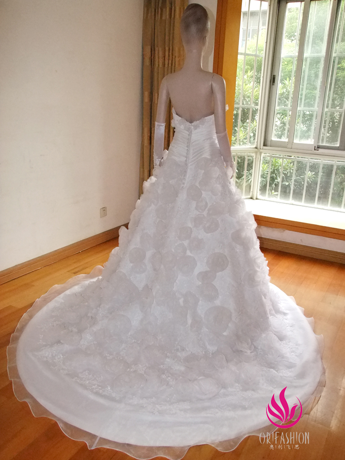 Orifashion HandmadeReal Custom Made Silk Organza Wedding Dress R